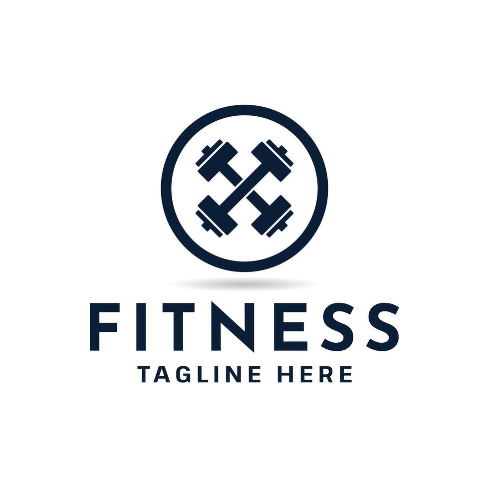 Fitness Fitnessstudio Logo Design Vorlage mit Hantel Symbol. vektor