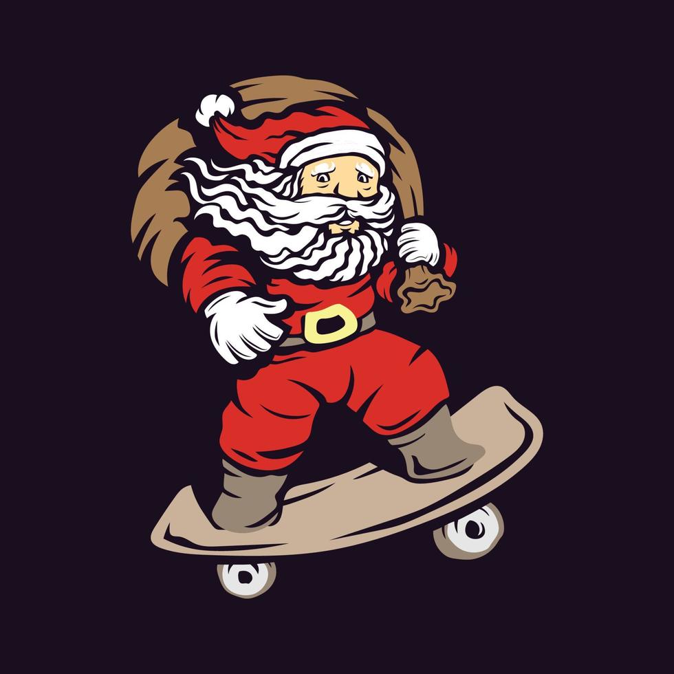 Weihnachtsmann-Charakter feiern frohe Weihnachten und guten Rutsch ins Neue Jahr Illustration vektor