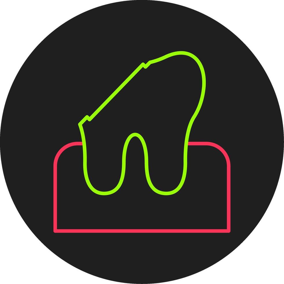 dental karies glyf cirkel ikon vektor