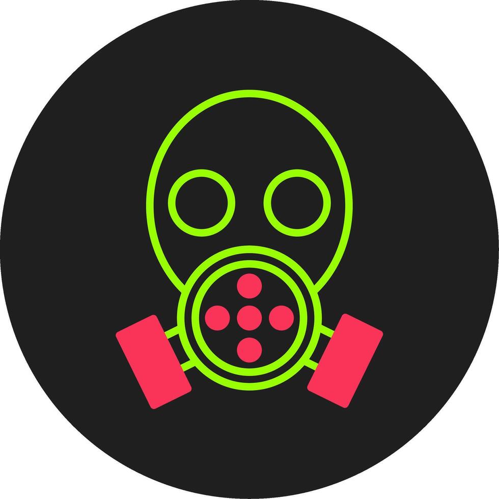 Glyphen-Kreissymbol für Gasmaske vektor