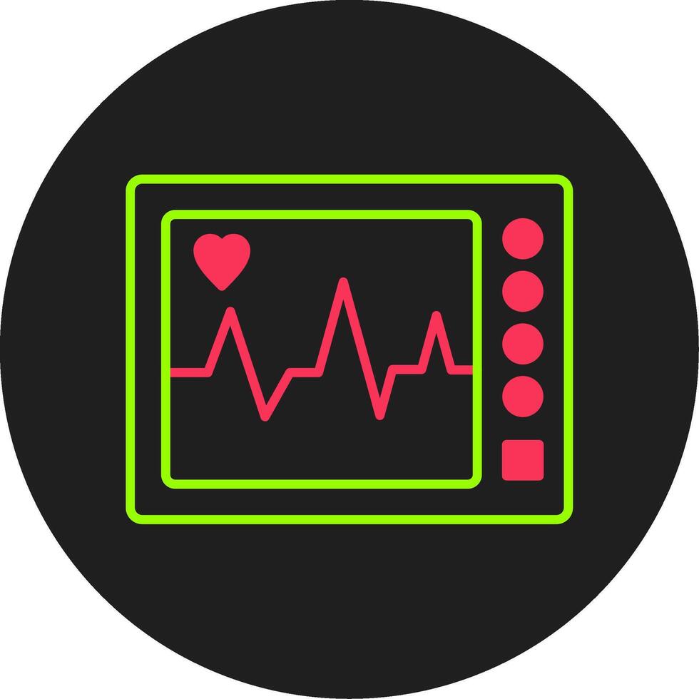 EKG Maschine Glyphe Kreis Symbol vektor