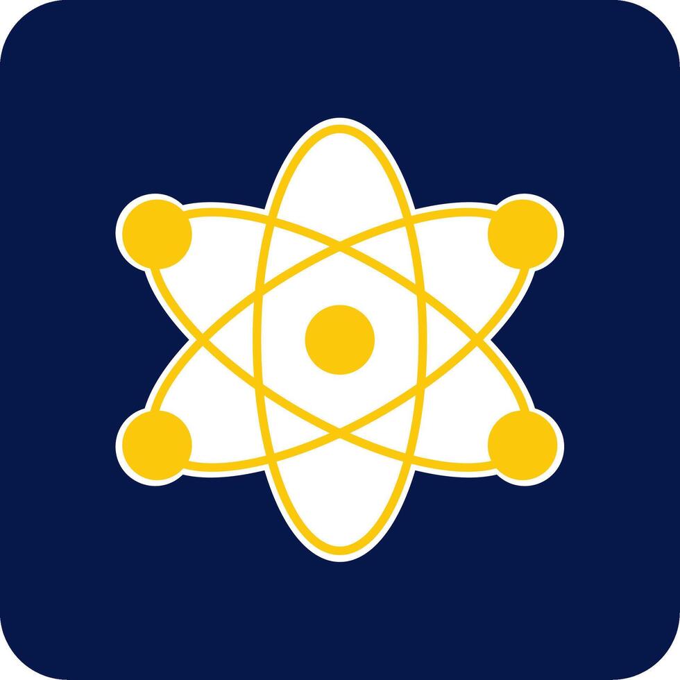 atom glyf fyrkant två Färg ikon vektor