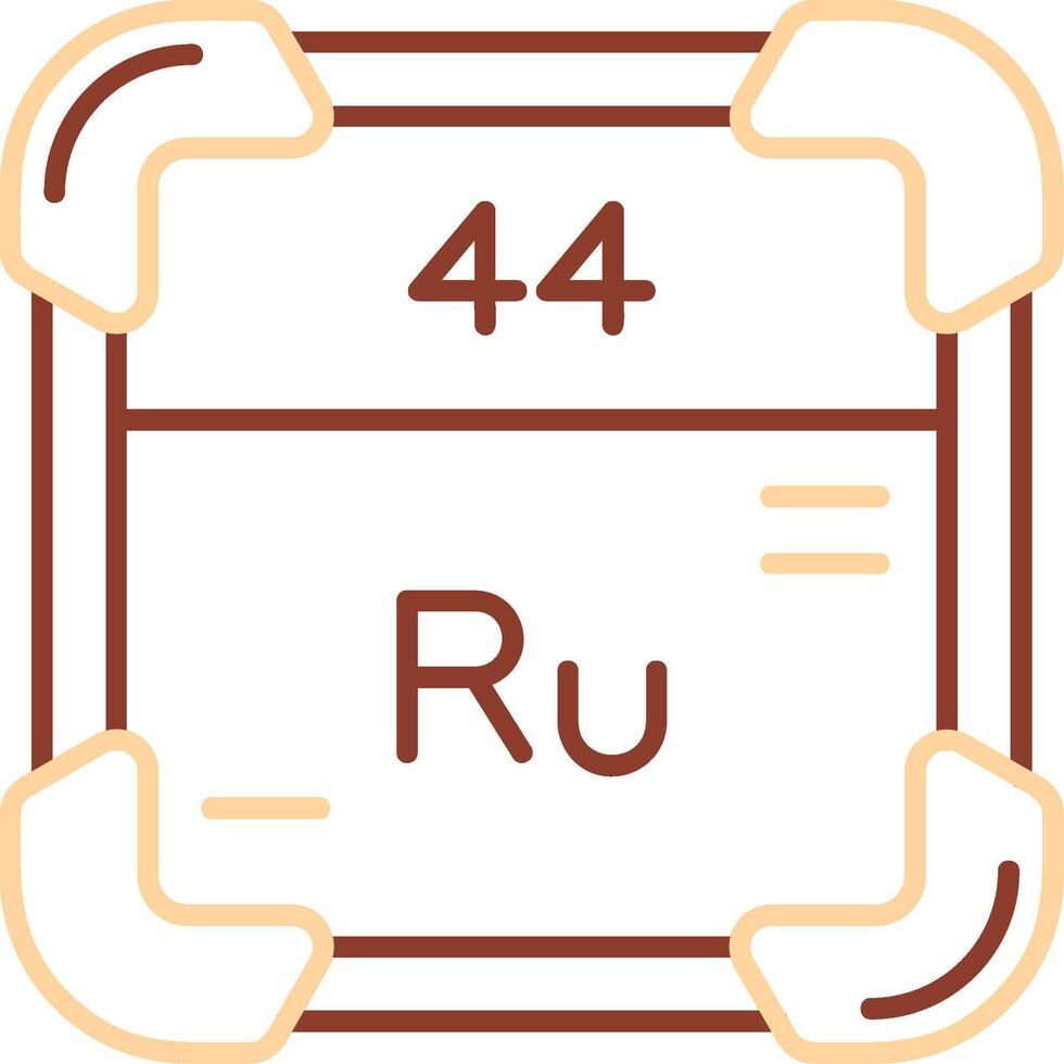 rutenium linje två Färg ikon vektor