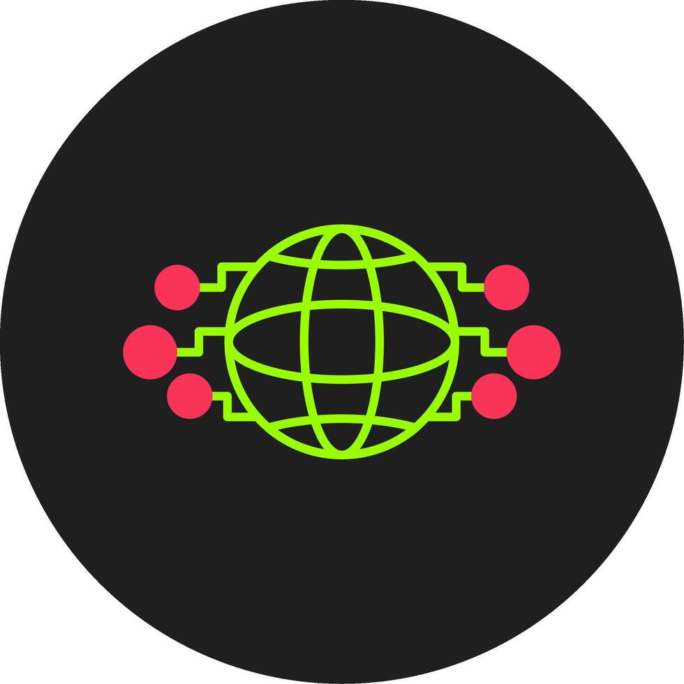 värld glyf cirkel ikon vektor