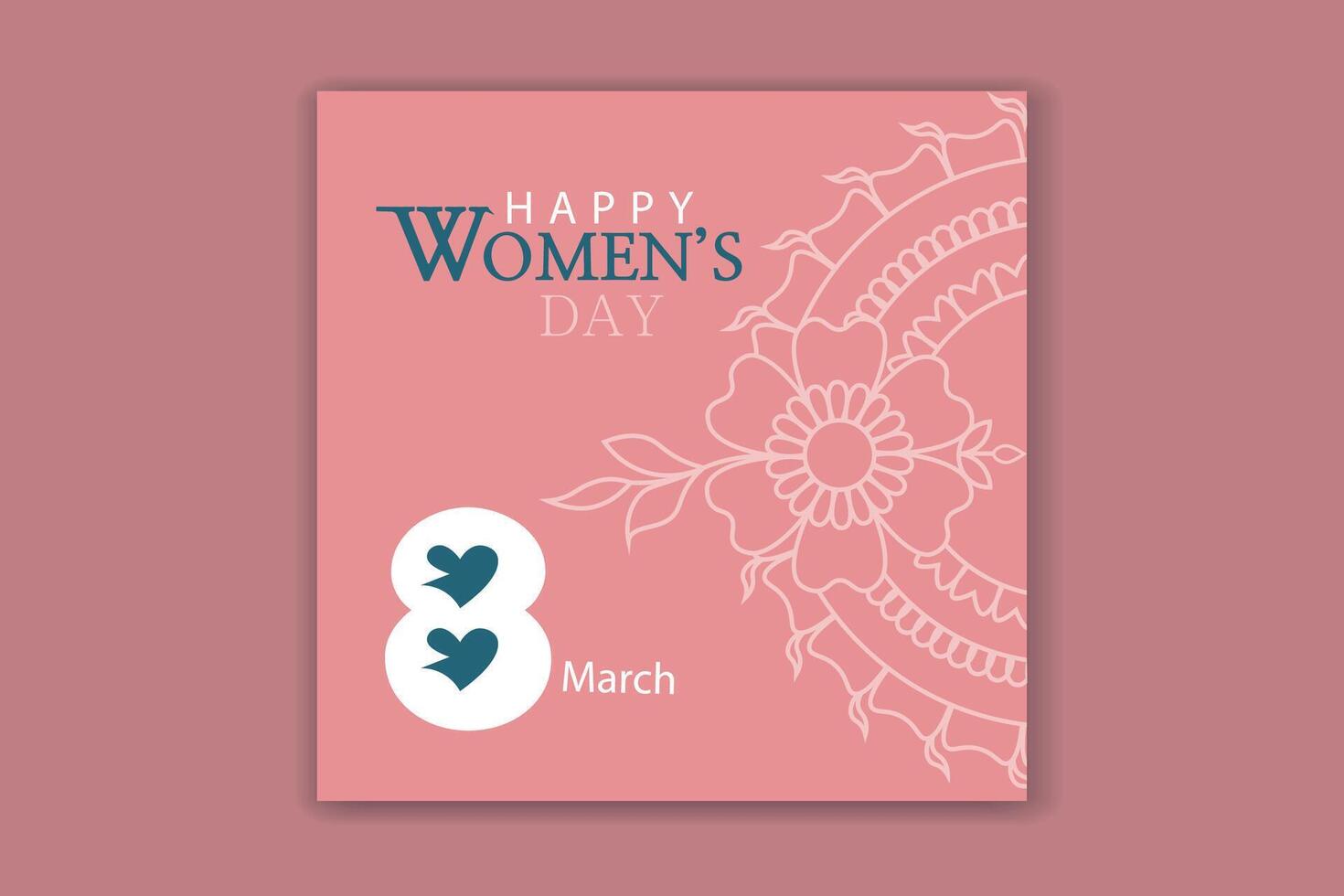 glücklich Damen Tag Sozial Medien Banner Design vektor