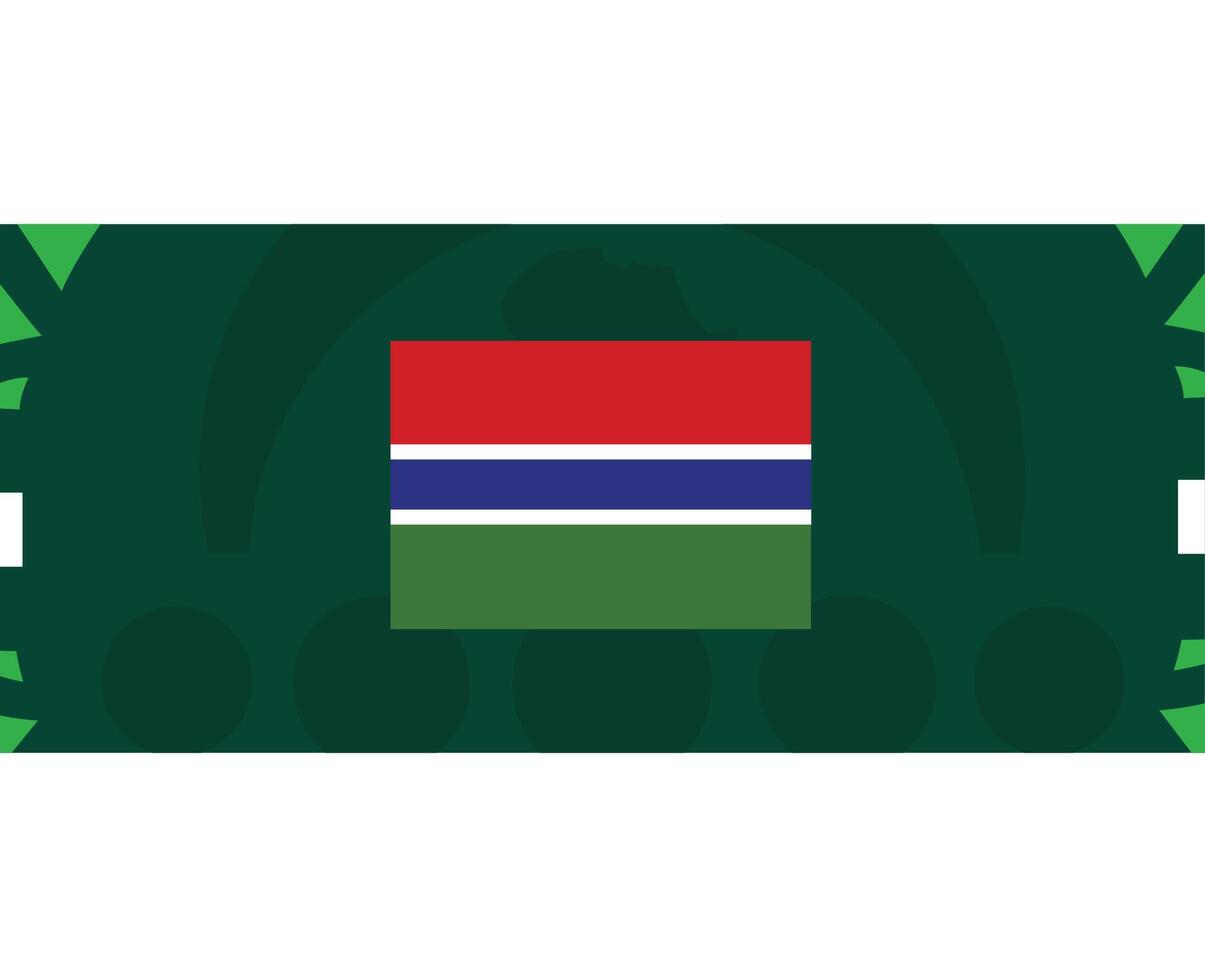 gambia flagga afrikansk nationer 2023 lag länder afrikansk fotboll symbol logotyp design vektor illustration