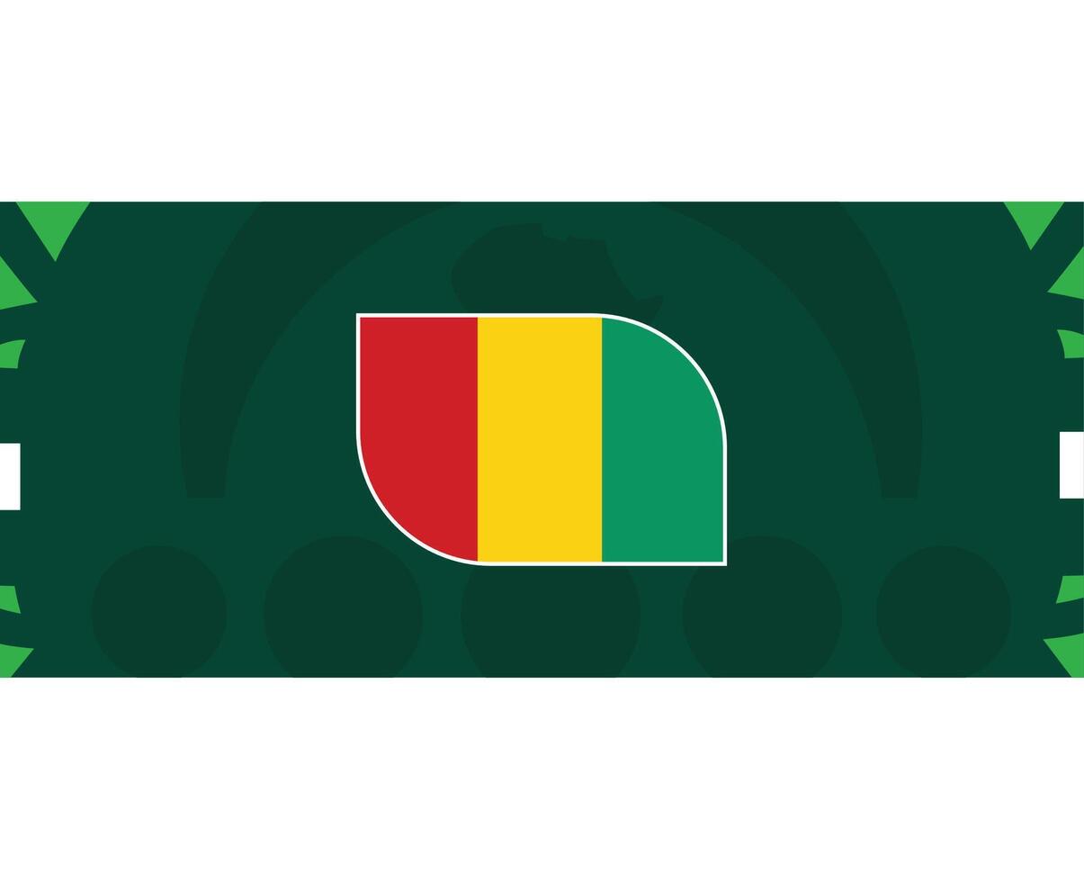 guinea emblem flagga afrikansk nationer 2023 lag länder afrikansk fotboll symbol logotyp design vektor illustration