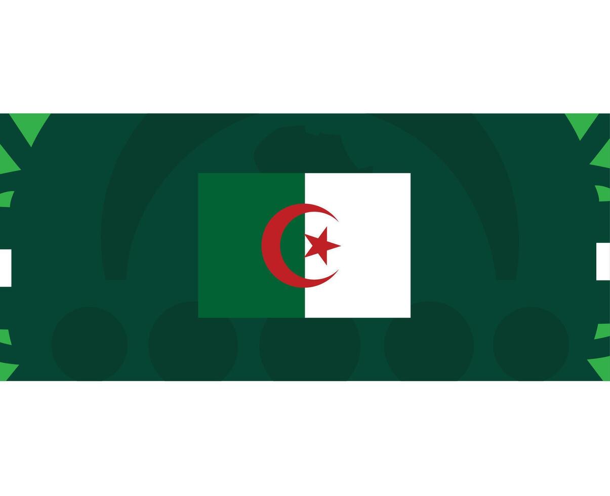 Algerien Flagge afrikanisch Nationen 2023 Teams Länder afrikanisch Fußball Symbol Logo Design Vektor Illustration