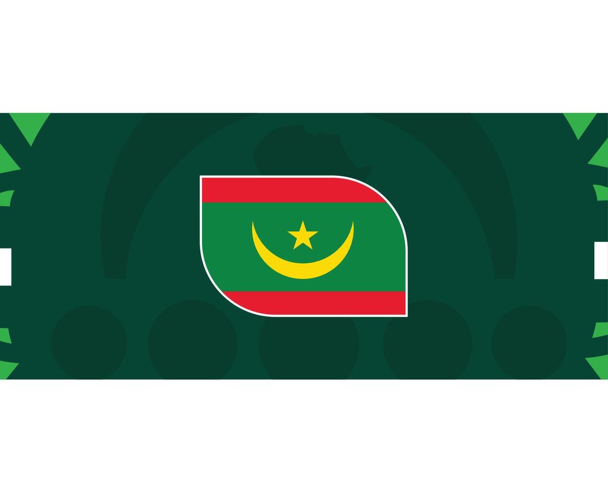 mauretanien emblem flagga afrikansk nationer 2023 lag länder afrikansk fotboll symbol logotyp design vektor illustration