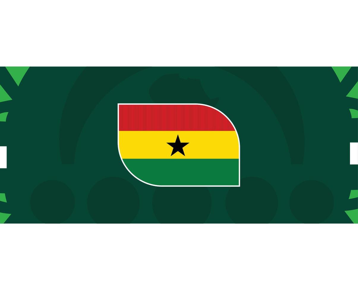 ghana emblem flagga afrikansk nationer 2023 lag länder afrikansk fotboll symbol logotyp design vektor illustration