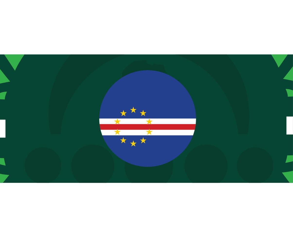 cape verde flagga emblem afrikansk nationer 2023 lag länder afrikansk fotboll symbol logotyp design vektor illustration