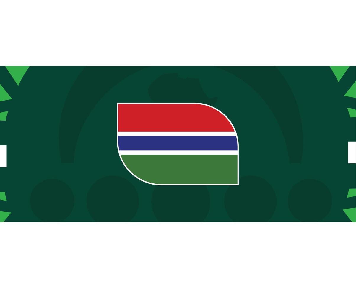 Gambia Emblem Flagge afrikanisch Nationen 2023 Teams Länder afrikanisch Fußball Symbol Logo Design Vektor Illustration