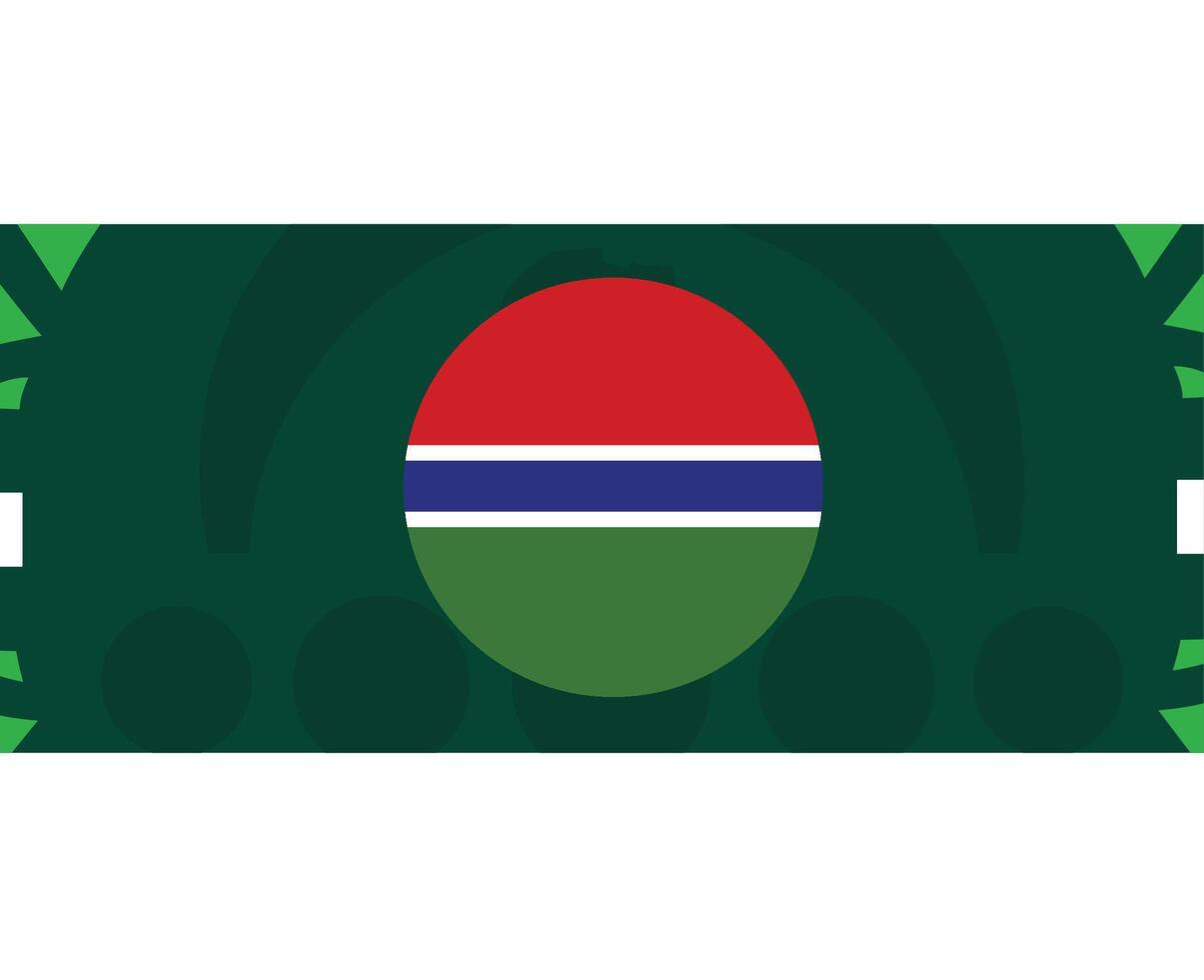 Gambia Flagge Emblem afrikanisch Nationen 2023 Teams Länder afrikanisch Fußball Symbol Logo Design Vektor Illustration