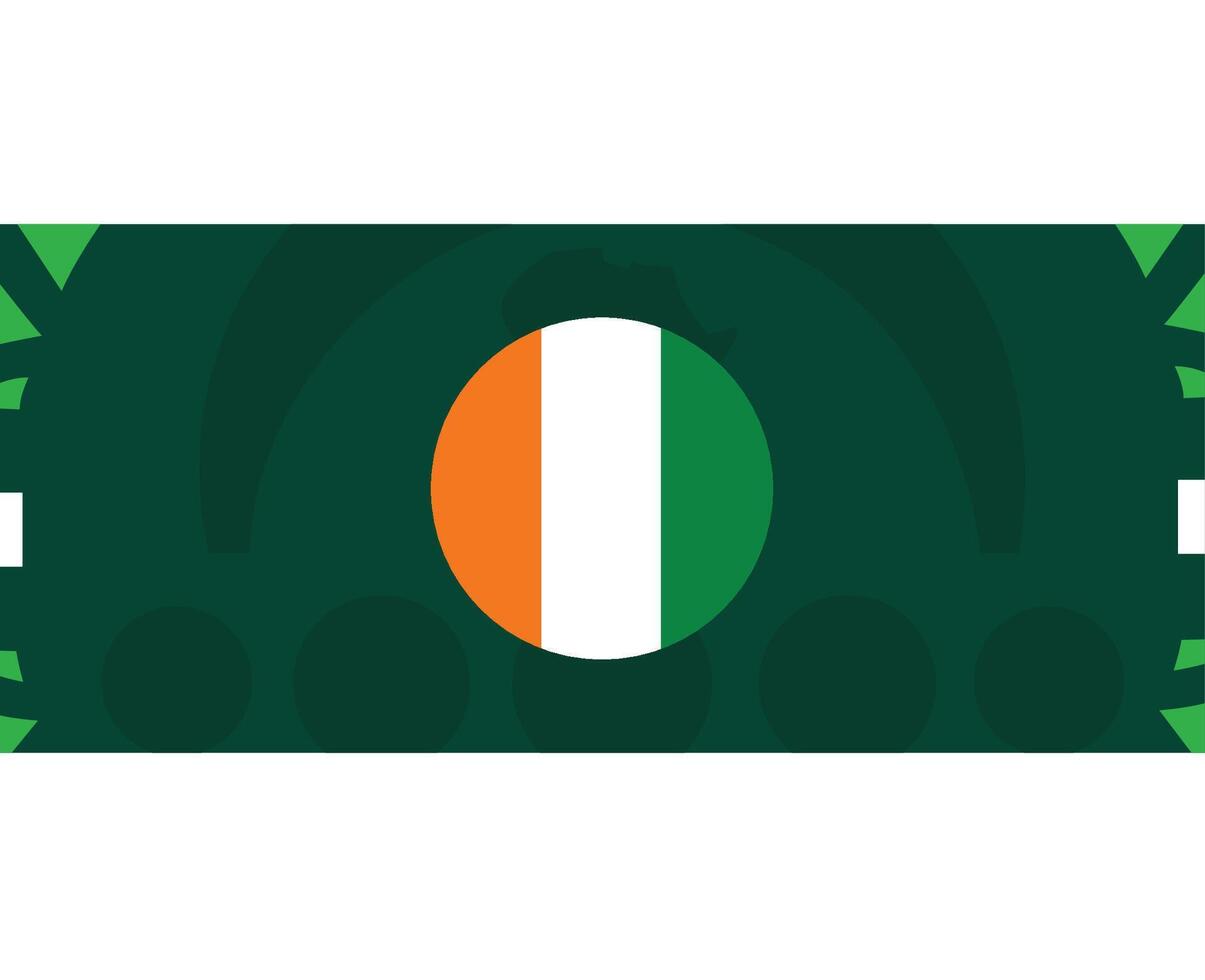 Elfenbein Küste Flagge Emblem afrikanisch Nationen 2023 Teams Länder afrikanisch Fußball Symbol Logo Design Vektor Illustration