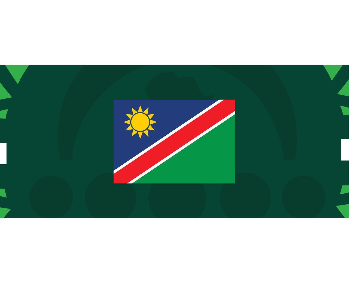 Namibia Flagge afrikanisch Nationen 2023 Teams Länder afrikanisch Fußball Symbol Logo Design Vektor Illustration