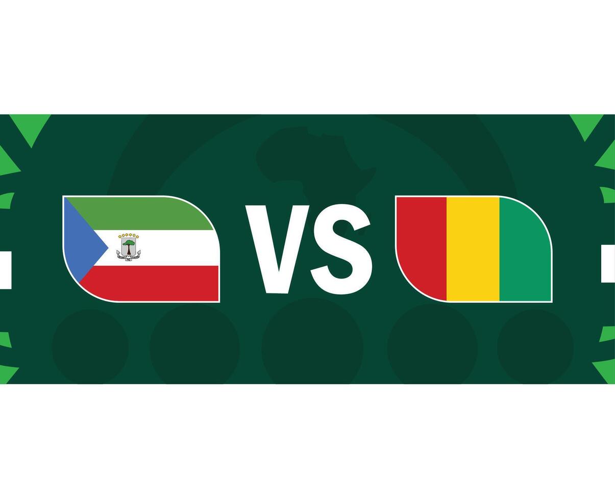 äquatorial Guinea und Guinea Flagge Spiel afrikanisch Nationen 2023 Emblem Teams Länder afrikanisch Fußball Symbol Logo Design Vektor Illustration
