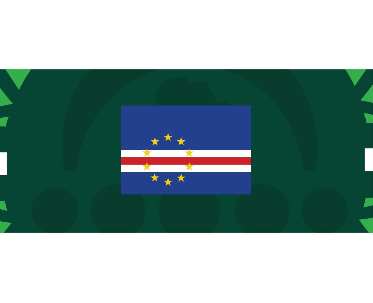 cape verde flagga afrikansk nationer 2023 lag länder afrikansk fotboll symbol logotyp design vektor illustration