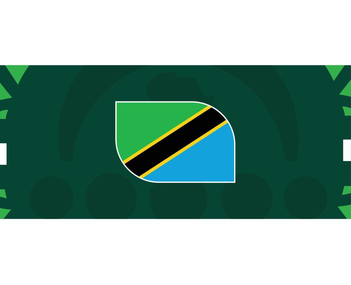 tanzania emblem flagga afrikansk nationer 2023 lag länder afrikansk fotboll symbol logotyp design vektor illustration