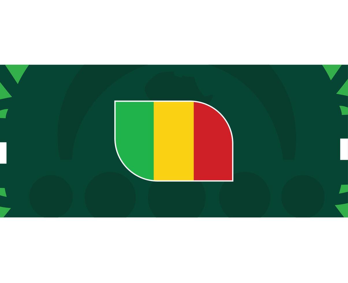 Mali Emblem Flagge afrikanisch Nationen 2023 Teams Länder afrikanisch Fußball Symbol Logo Design Vektor Illustration