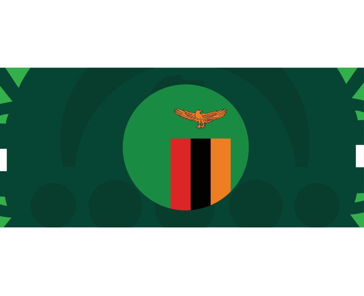 zambia flagga emblem afrikansk nationer 2023 lag länder afrikansk fotboll symbol logotyp design vektor illustration