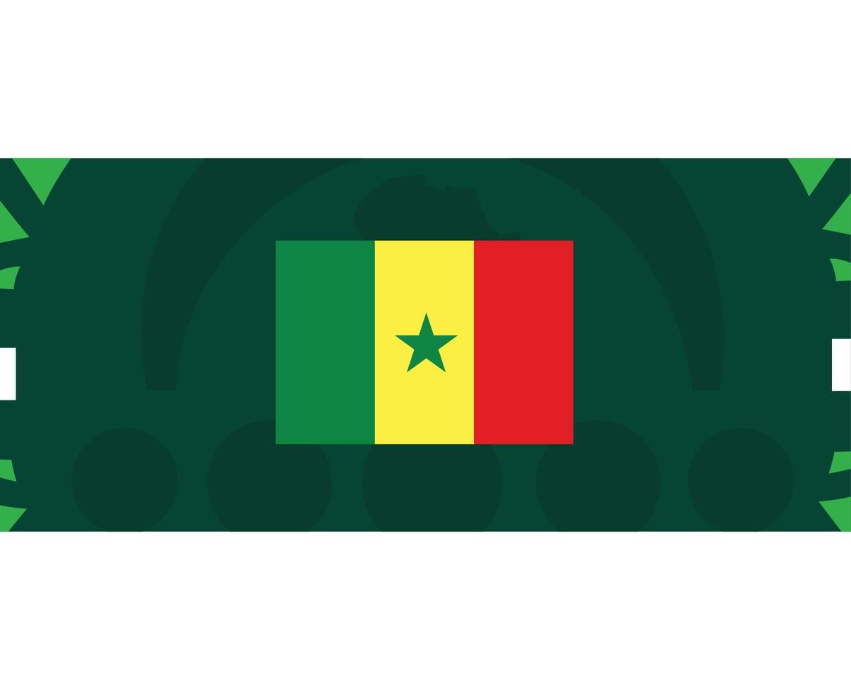 senegal flagga afrikansk nationer 2023 lag länder afrikansk fotboll symbol logotyp design vektor illustration