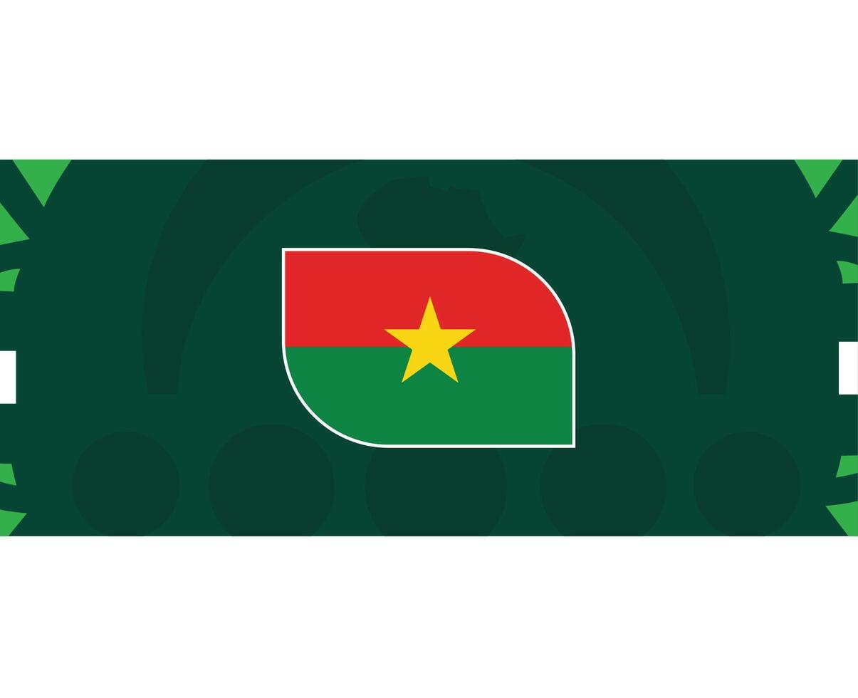 Burkina faso emblem flagga afrikansk nationer 2023 lag länder afrikansk fotboll symbol logotyp design vektor illustration