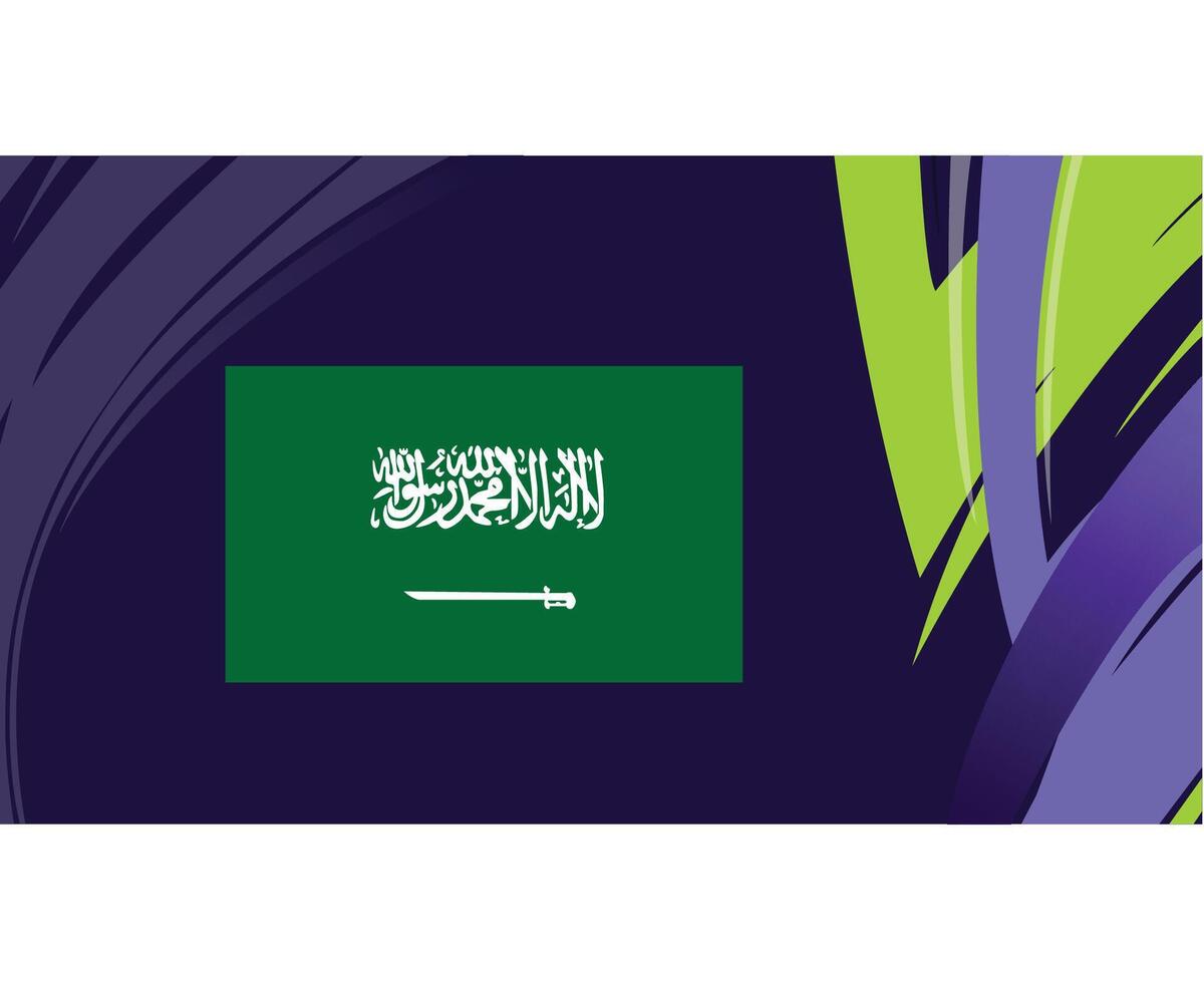 Saudi Arabien Flagge Emblem asiatisch Nationen 2023 Teams Länder asiatisch Fußball Symbol Logo Design Vektor Illustration