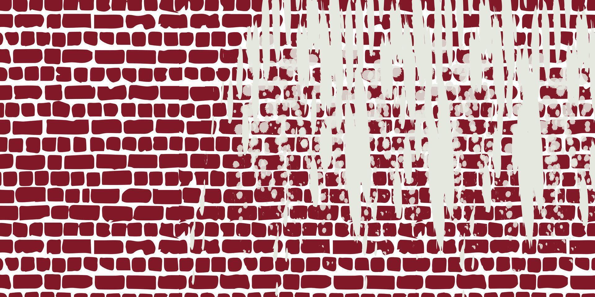 tegel vägg, röd lättnad textur med skugga, vektor bakgrund illustration. röd tegel bricka vägg bakgrund.