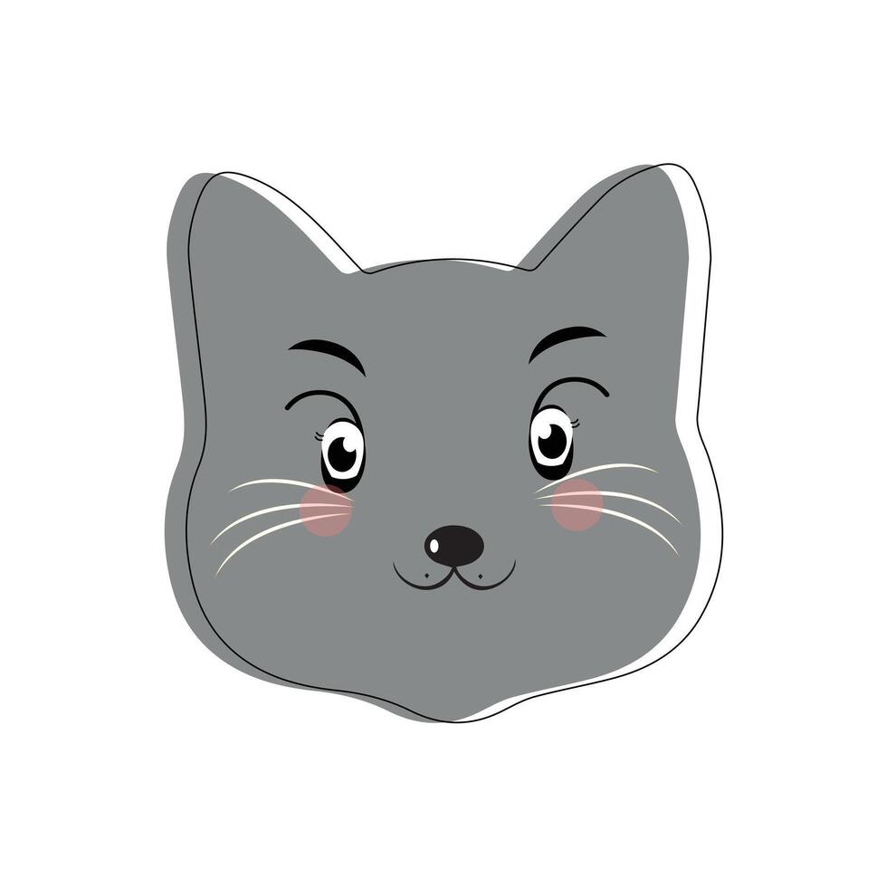 Katze Haustier Kopf Gesicht Symbol, Vektor Illustration von komisch Karikatur Katzen, Katze Gesicht mit verschiedene Ausdrücke und Muster Vektor Illustration eben Design. eps 10