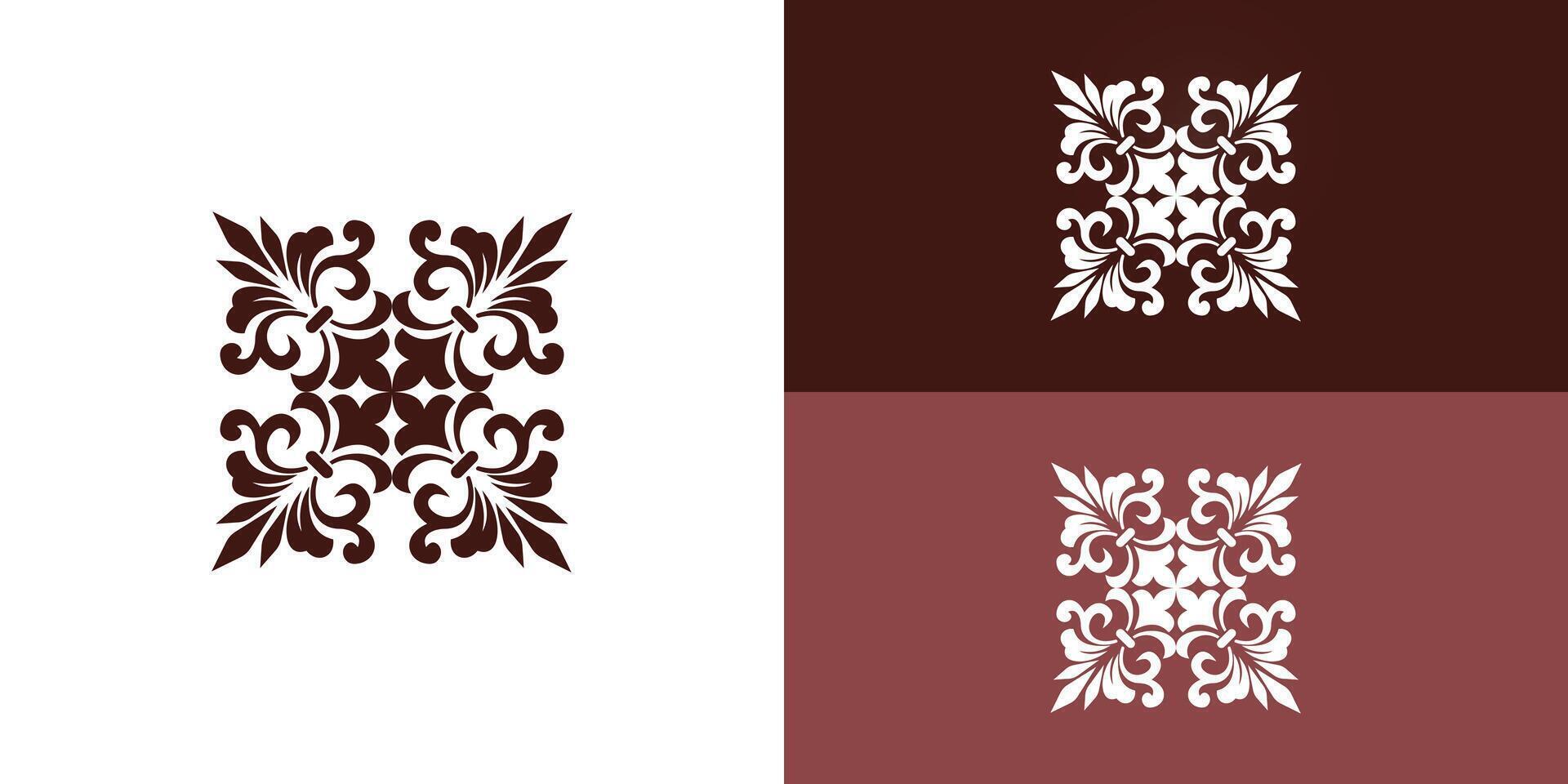 künstlerisch rot fleur de lis Muster Symbol Logo angewendet zum Unternehmen Logo Design Inspiration vorgestellt mit mehrere Hintergrund Farben. das Logo ist geeignet zum Gartenarbeit Logo Design Inspiration Vorlage vektor