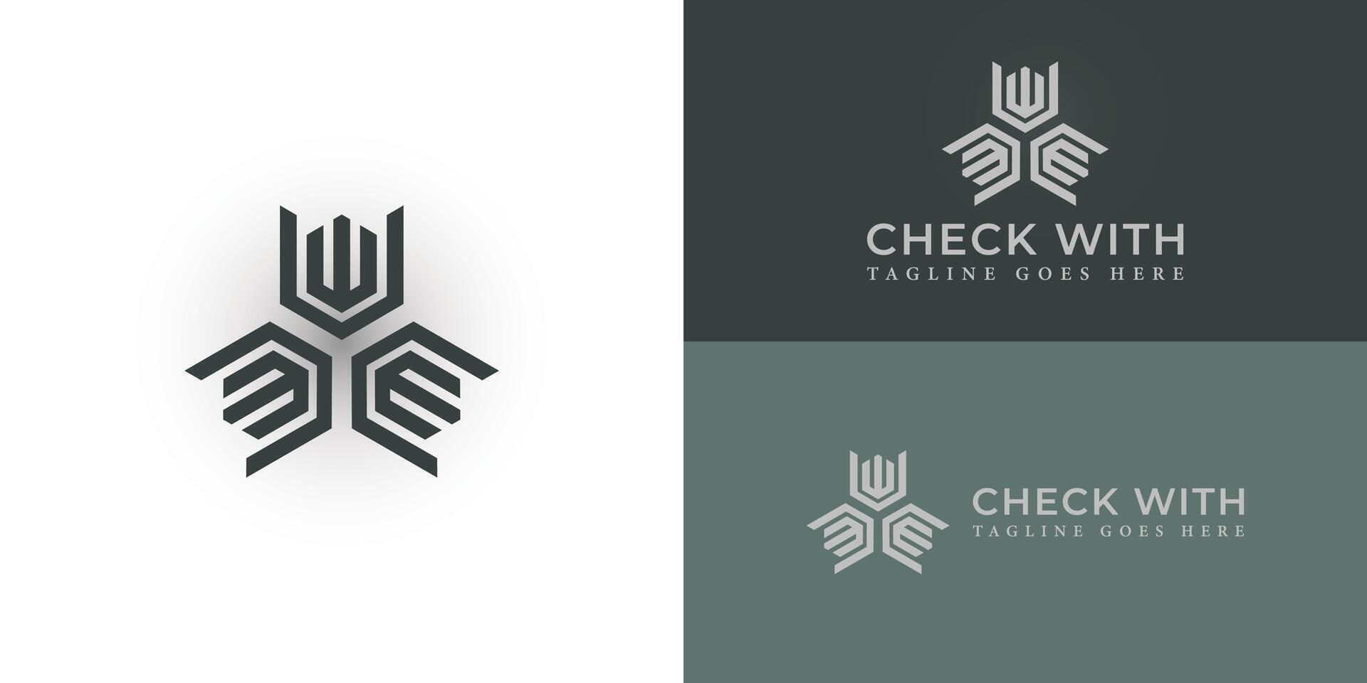 abstrakt cw eller toalett logotyp brev monogram med triangel form design mall presenteras med flera olika bakgrund färger. de logotyp är lämplig för företag och hört logotyp design inspiration mall vektor
