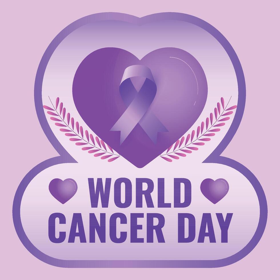 Welt Krebs Tag ist beobachtete jeder Jahr auf Februar 4, zu erziehen Bewusstsein von Krebs und zu ermutigen es ist Verhütung, Erkennung, und Behandlung. Vektor Illustration