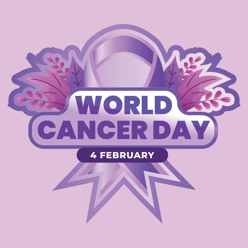 värld cancer dag är observerats varje år på februari 4, till höja medvetenhet av cancer och till uppmuntra dess förebyggande, upptäckt, och behandling. vektor illustration