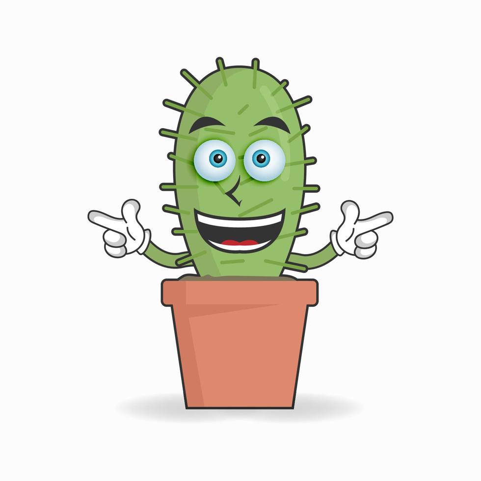 Kaktus-Maskottchen-Charakter mit Lächeln-Ausdruck. Vektor-Illustration vektor