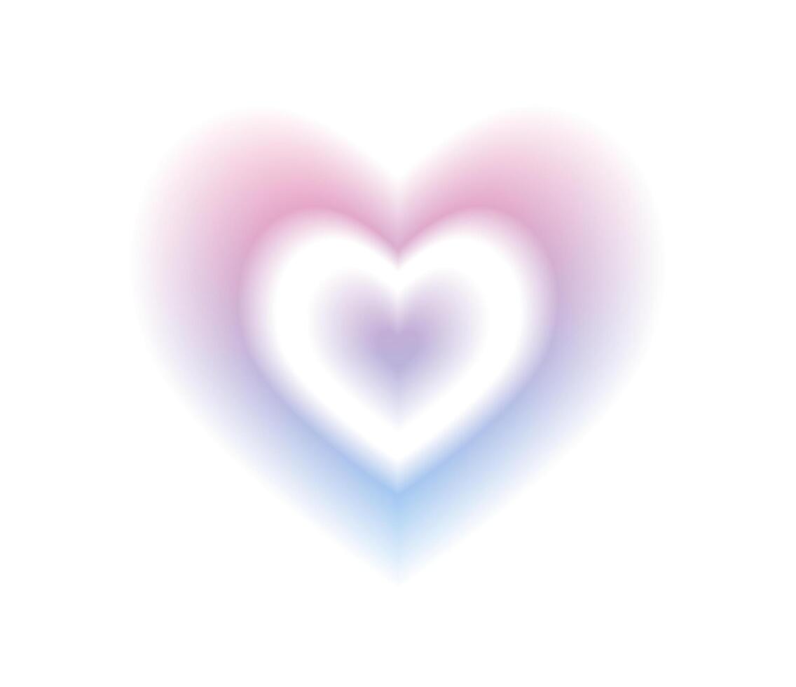 suddigt rosa hjärta aura. trendig y2k stil. vektor illustration.