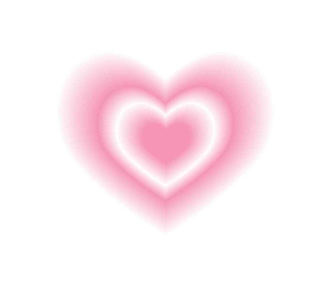 suddigt rosa hjärta aura. trendig y2k stil. vektor illustration.