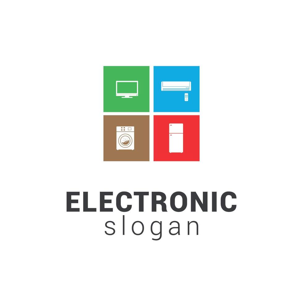 elektronisk samling design företag logotyp. vektor
