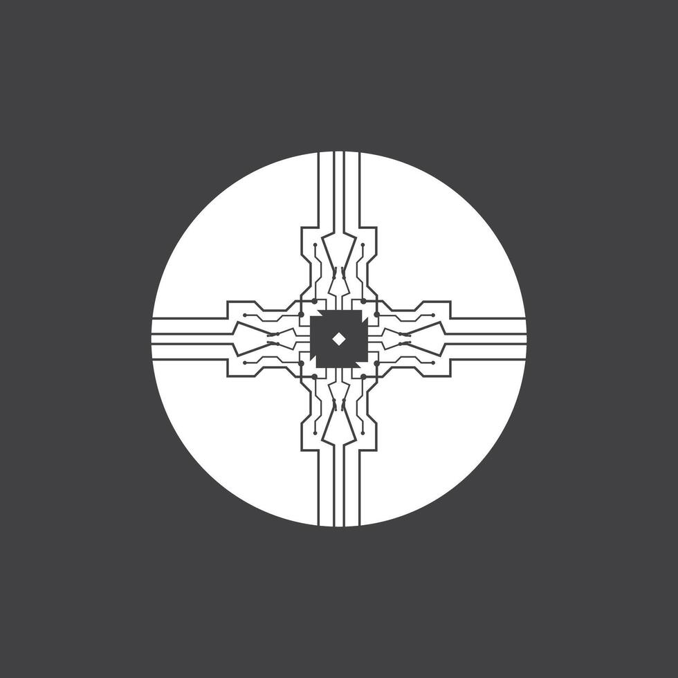 Schaltkreis Kabel Technologie Logo Vektor Vorlage Illustration