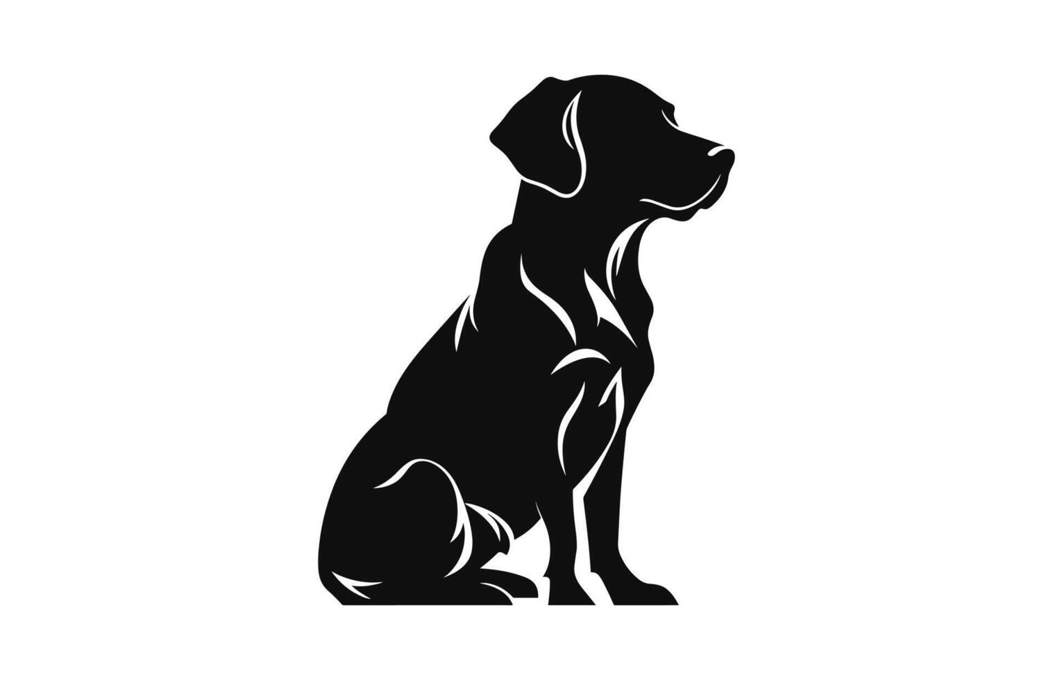 en hund svart silhuett vektor isolerat på en vit bakgrund