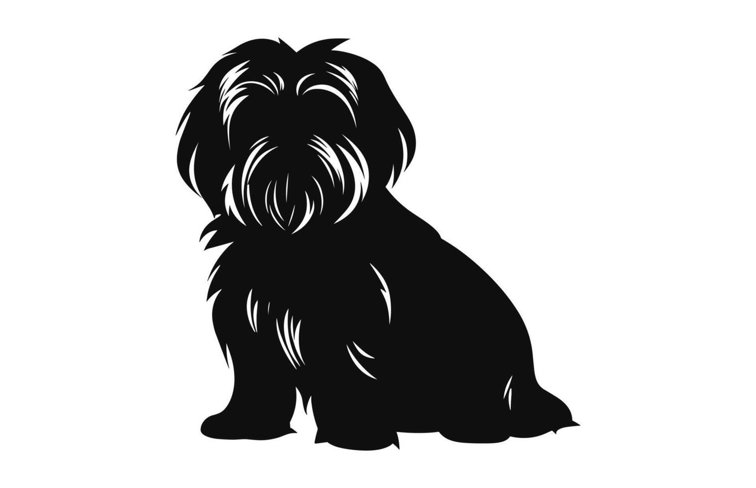 shih tzu Hund schwarz Silhouette Vektor isoliert auf ein Weiß Hintergrund