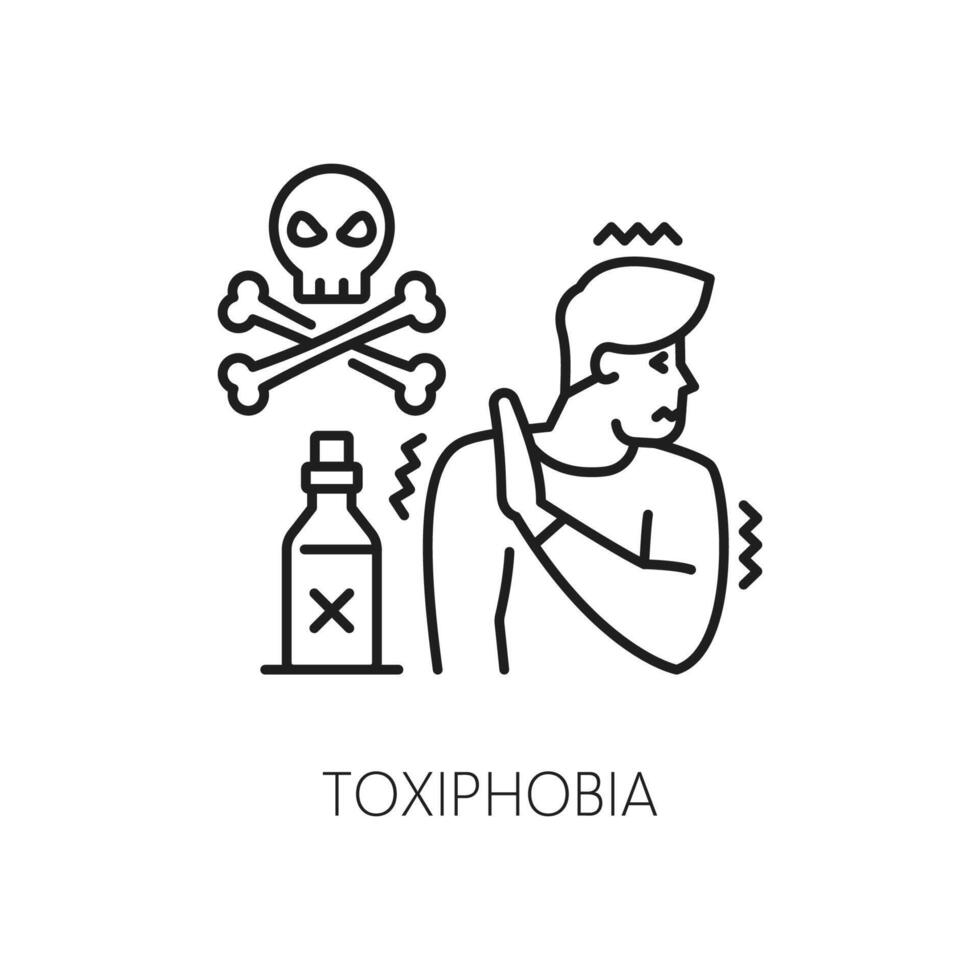 mänsklig toxifobi fobi, mental hälsa ikon vektor