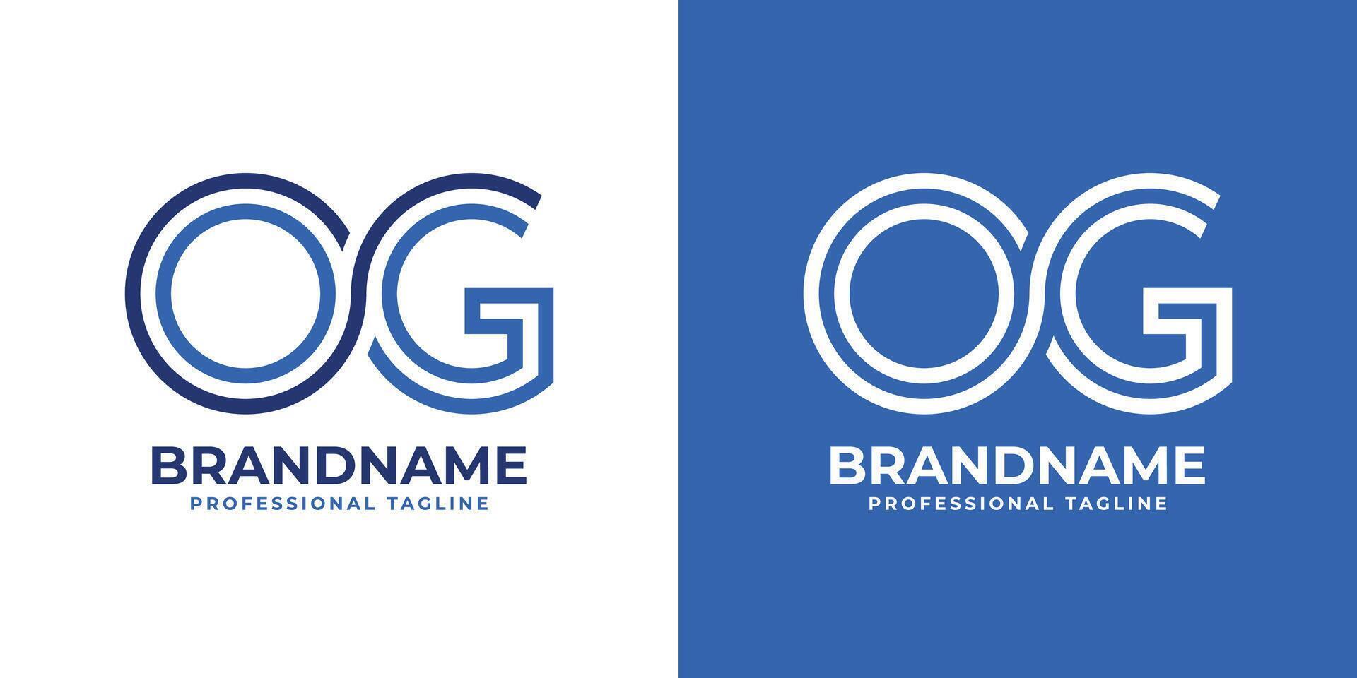 brev og linje monogram logotyp, lämplig för företag med og eller gå initialer vektor