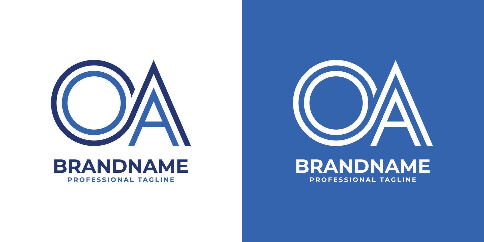 Briefe oa Linie Monogramm Logo, geeignet zum Geschäft mit oa oder ao Initialen vektor