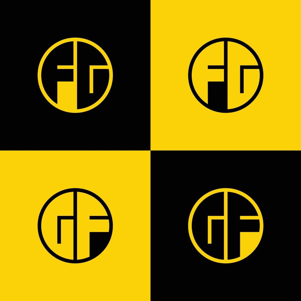 einfach fg und Freundin Briefe Kreis Logo Satz, geeignet zum Geschäft mit fg und Freundin Initialen vektor
