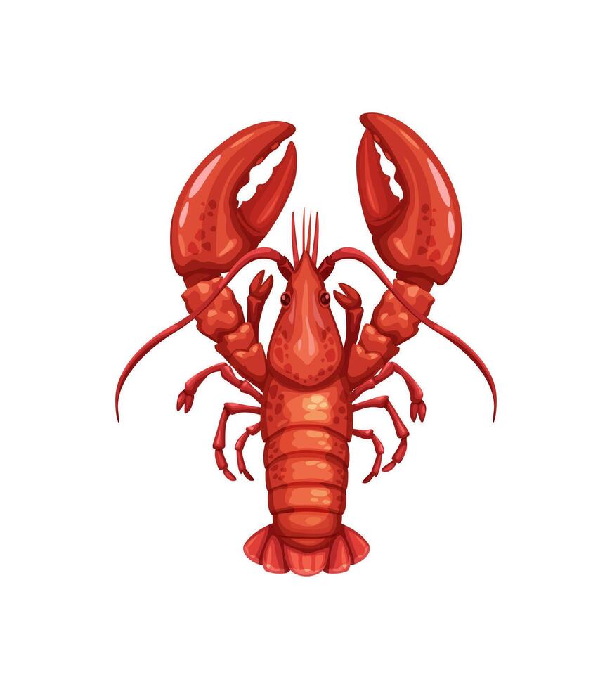 Krabbe, Karikatur Meeresfrüchte und Meer Essen Küche Gourmet vektor