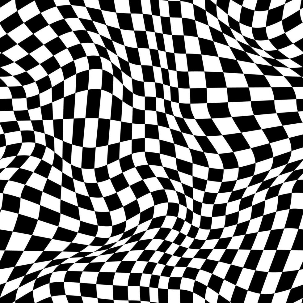 wellig optisch Illusion Prüfer nahtlos Muster vektor