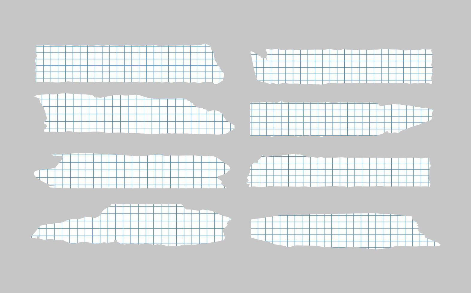 Sammlung von zerrissen Papier Stücke. schwarz Platz Frames mit irregulär Kanten.set von Silhouetten von zerrissen rechteckig Formen. Stück von Grunge Collage Aufkleber. vektor