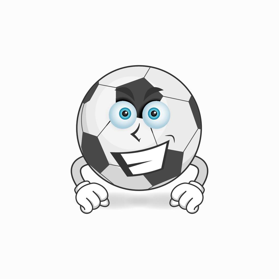 Fußball Maskottchen Charakter mit Lächeln Ausdruck. Vektor-Illustration vektor