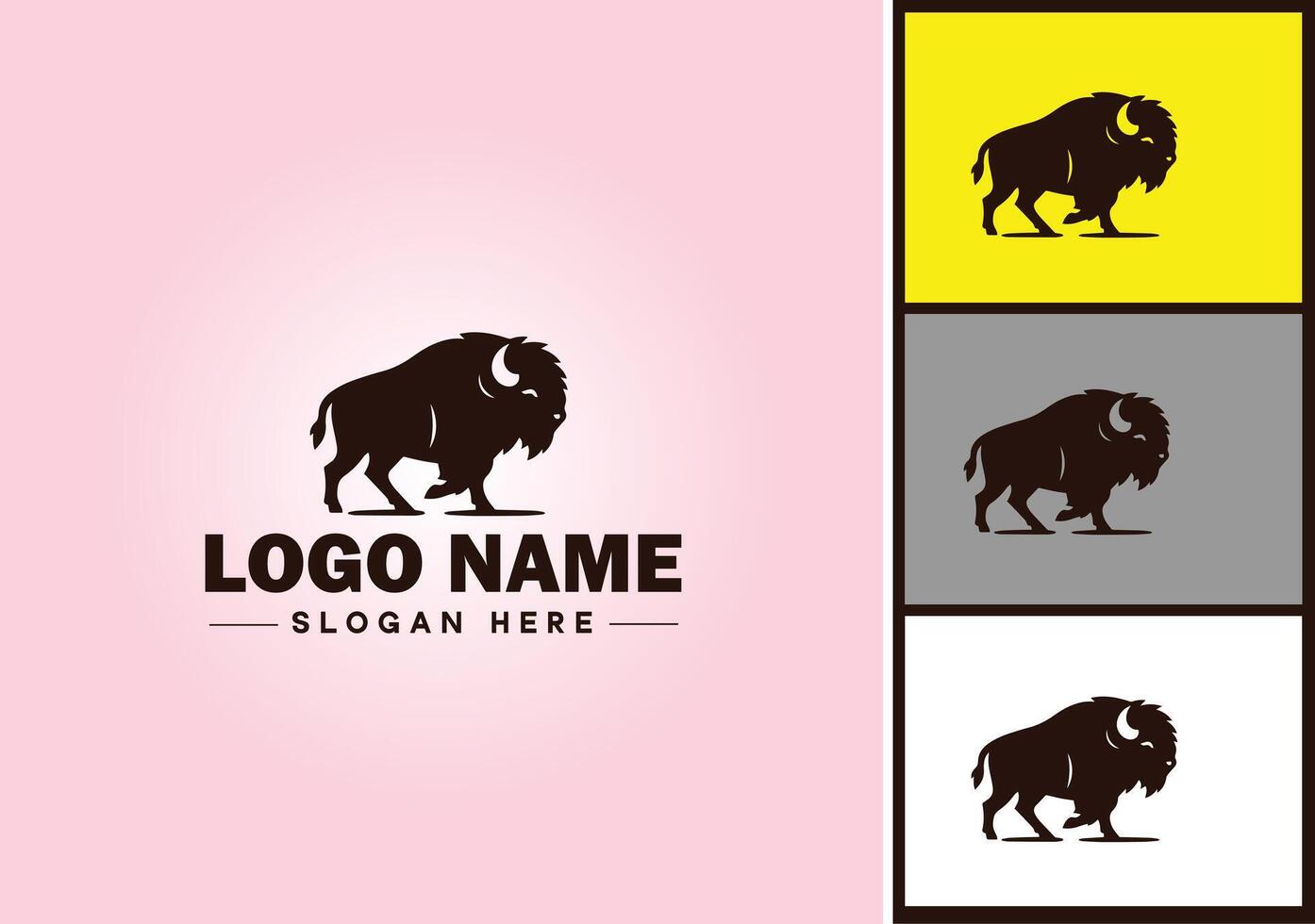 bison logotyp vektor konst ikon grafik för företag varumärke ikon bison logotyp mall