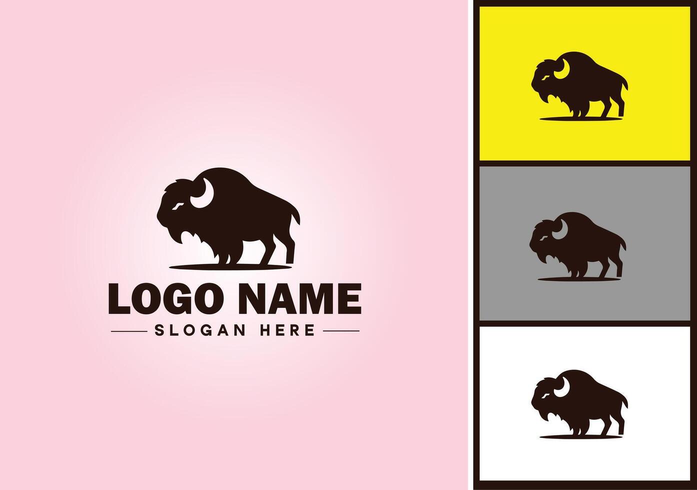 bison logotyp vektor konst ikon grafik för företag varumärke ikon bison logotyp mall